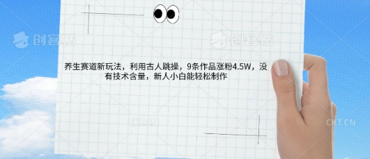 AI养生赛道新玩法,10条作品涨粉5.2W,操作简单,新人小白能轻松制作-众缘网