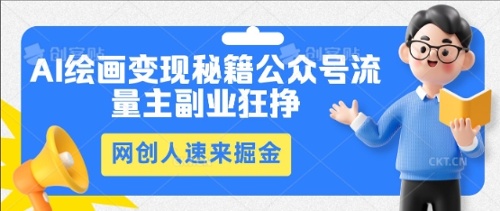 AI绘画变现秘籍:公众号流量主副业狂挣,网创人速来掘金-众缘网
