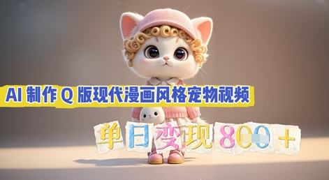 AI制作Q版现代漫画风格宠物视频,单日变现几张-众缘网
