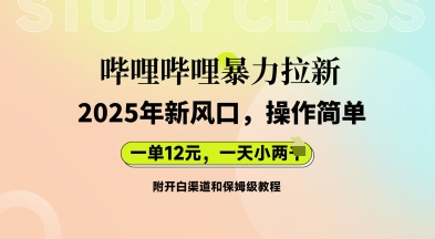 哔哩哔哩暴力拉新:2025年新风口,一单12元,一天数张(附开白渠道和保姆级教程)-众缘网